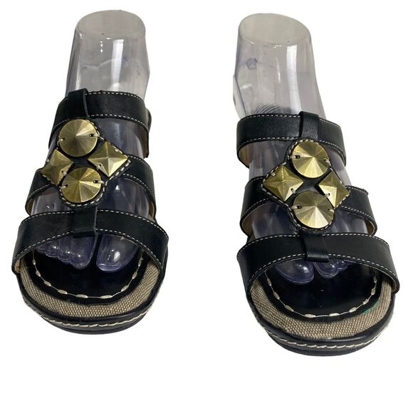 Naturalizer N5 Comfort Wedge Sandal Kari Leather Black Women's 8 M - Picture 8 of 15